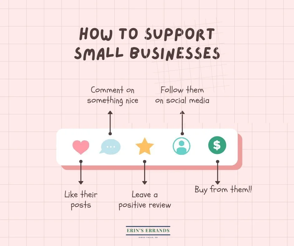 For this Support Sunday, I'm showing you the different ways that you can support Erin's Errands or any of your favorite small businesses! There are so many ways you can show your appreciation, but also help them grow their businesses. I challenge you