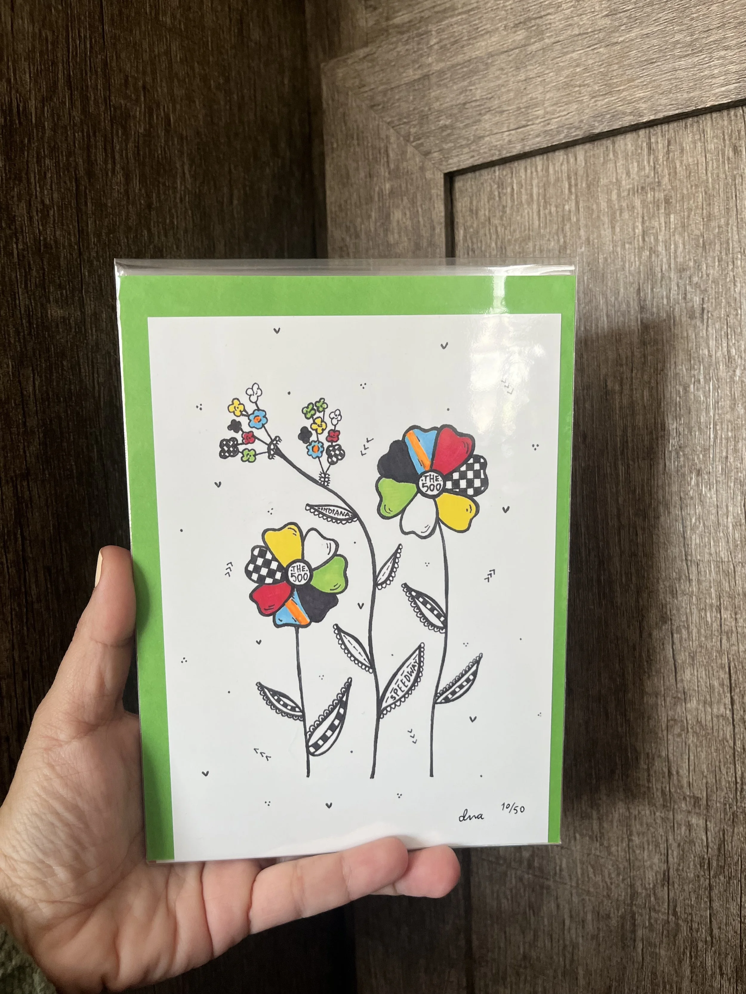 5" x 7" Race Flag Flowers