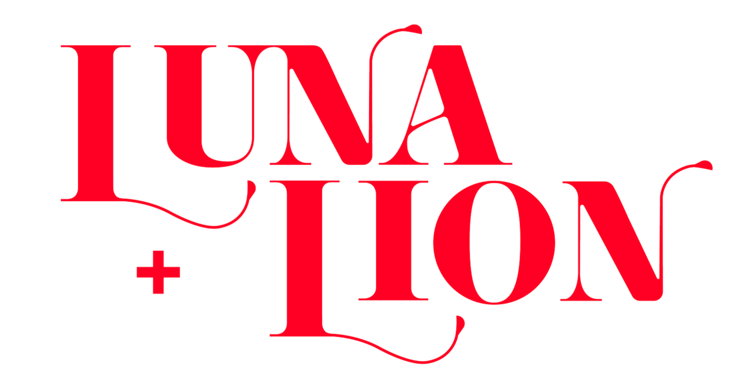 Red text reading 'LUNA + TION' with stylized font.
