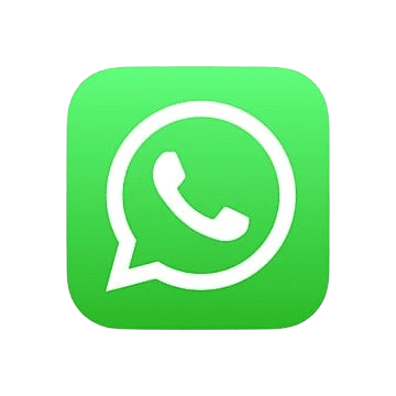 WhatsApp logo with green background and white speech bubble containing a telephone icon.