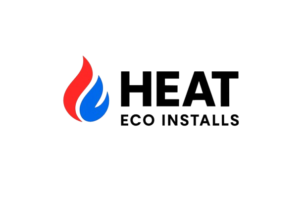 Logo featuring a flame icon in red, blue, and black with the text 'HEAT CO INSTALLS' underneath.