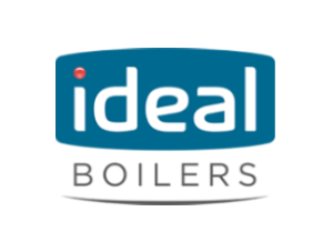 Logo of Ideal Module with blue background and white and red text.