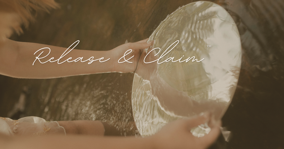 Hands holding a bowl in flowing water, representing the Release and Claim somatic experience