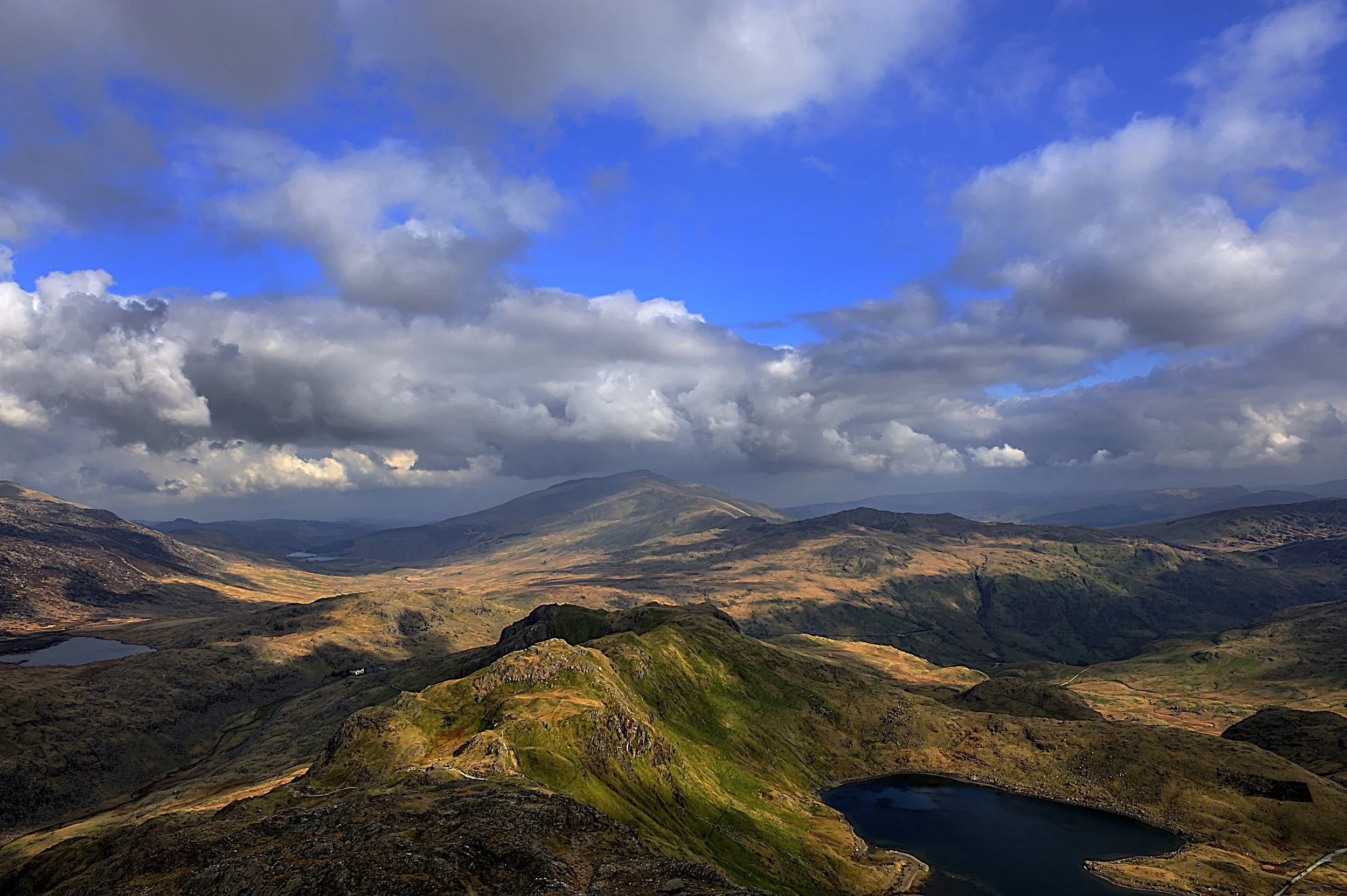 Overcast sky over the hills of Snowdonia near Blaenau Ffestiniog