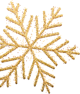 A glittery gold snowflake ornament
