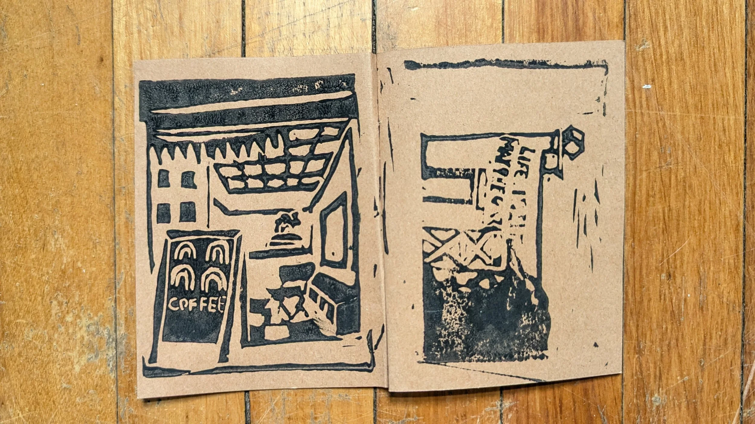 Double Rainbow Cafe and The Mural Building at Arthur and Oliver
Fun fact, the cube balancing on the corner of The Mural Building was originally a concrete die, a once common decorative sculpture