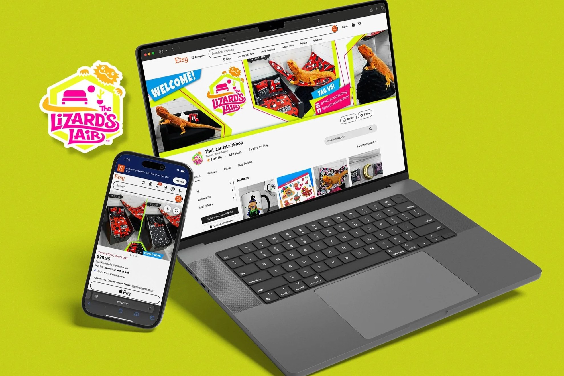 The Lizard's Lair: Branding & Etsy store