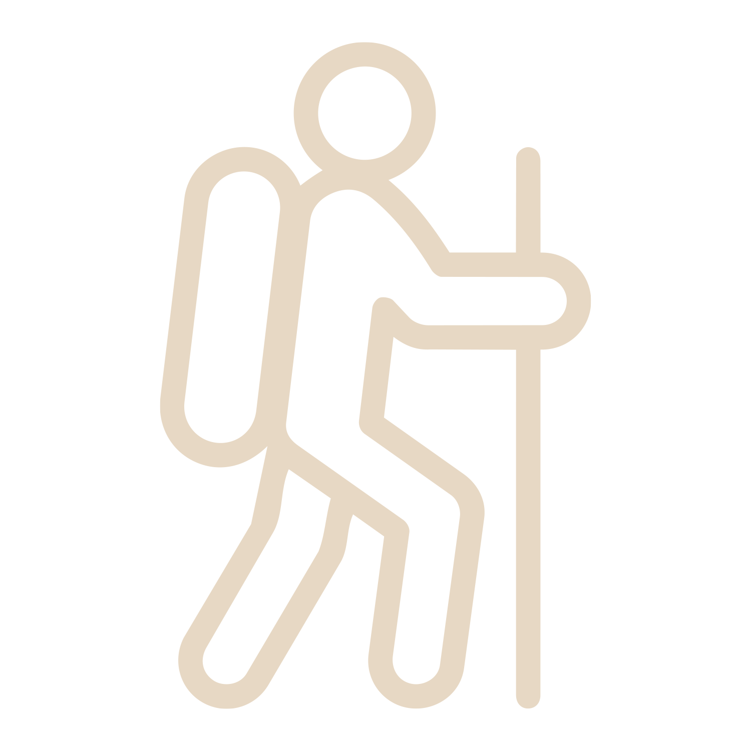 Outline illustration of a person sitting at a desk, working on a laptop, with a pencil in hand, on a black background.