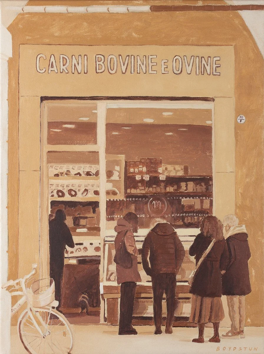 Carni bovine e ovine, oil on canvas, 30x40cm, 2025