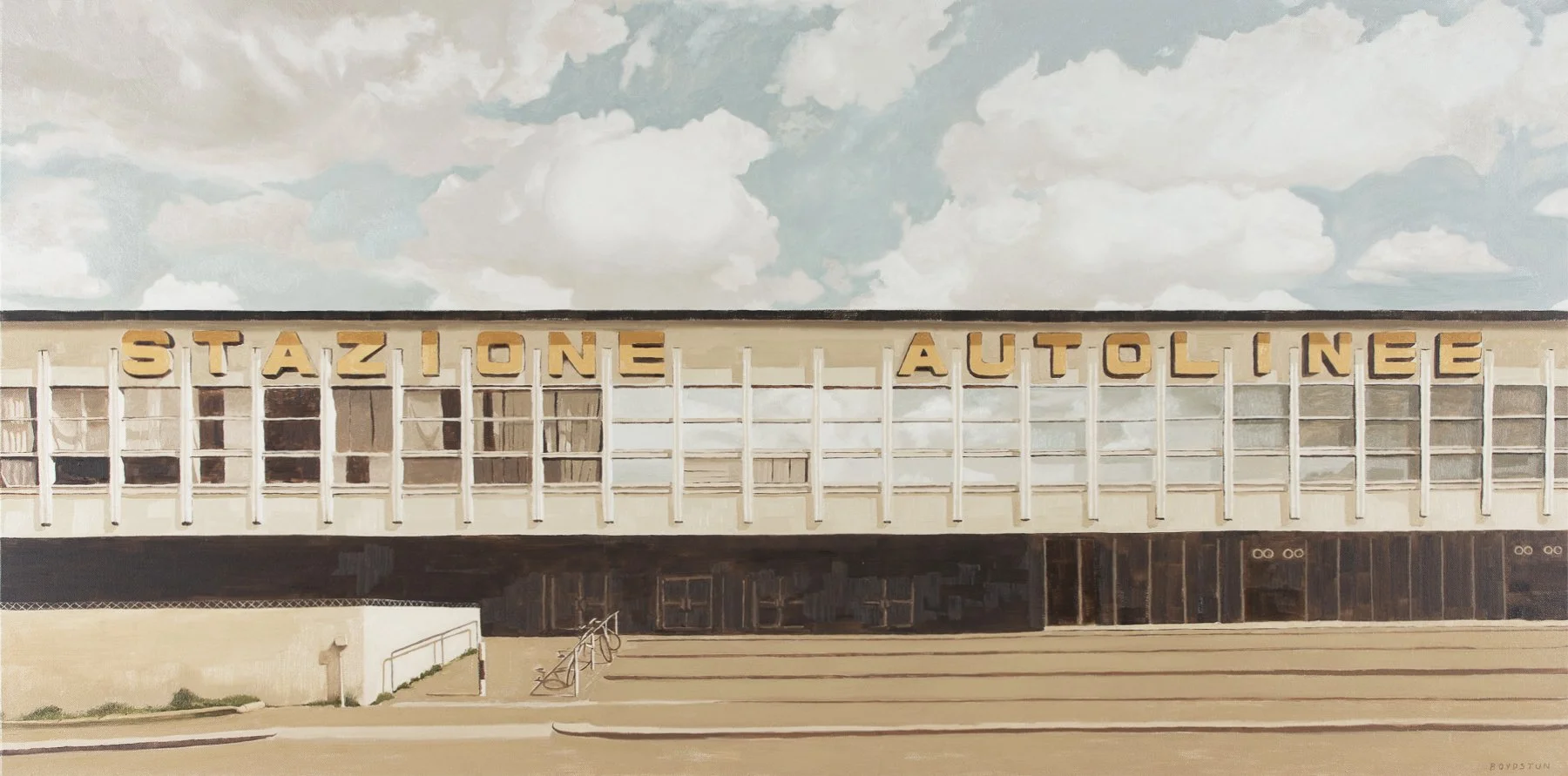 Stazione Autolinee, oil on canvas, 120x60cm, 2025
