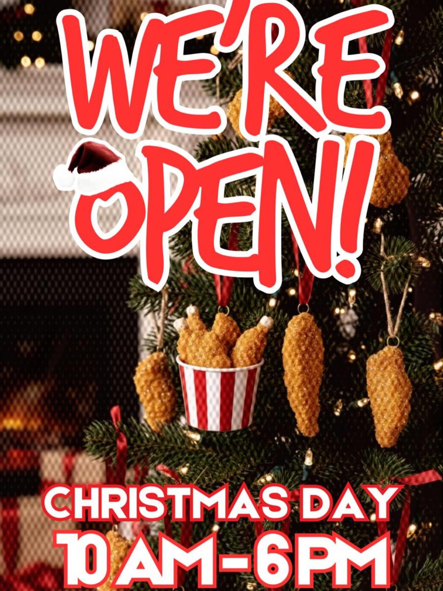🎄 Merry Christmas &amp; Happy Holidays from Jammin&rsquo; Fish &amp; Chicken! 🎄

We will be open on Christmas Day from 10:00 AM to 6:00 PM.
Let us cater your Christmas dinner and make the holidays easy and delicious!

🎁 Ask about our Christmas spe