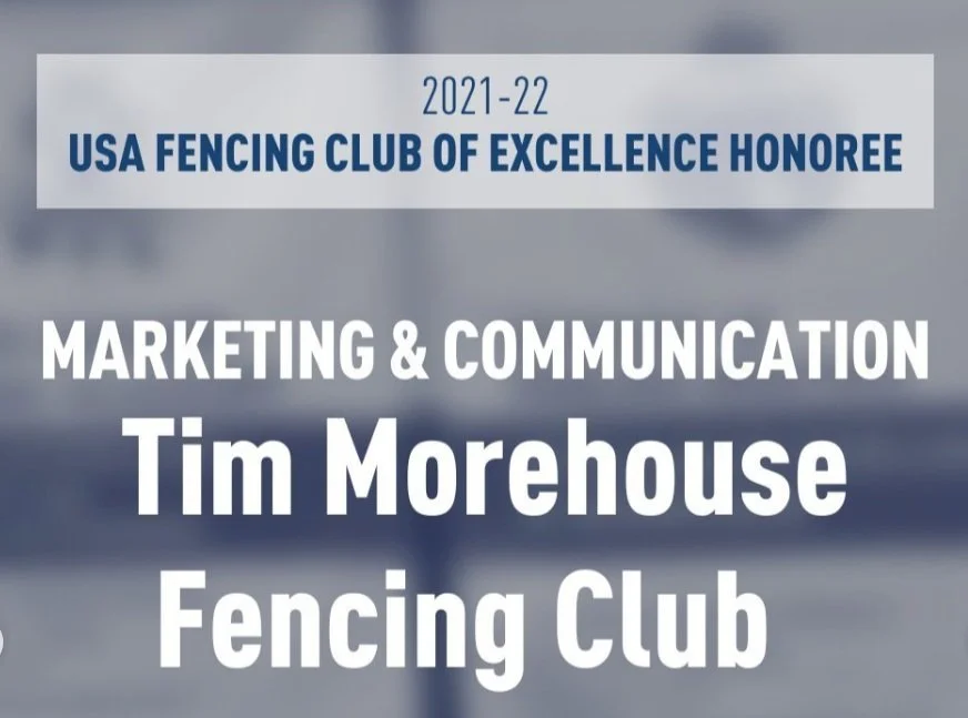 Tim Morehouse Fencing Club Named a USA Fencing Club of Excellence