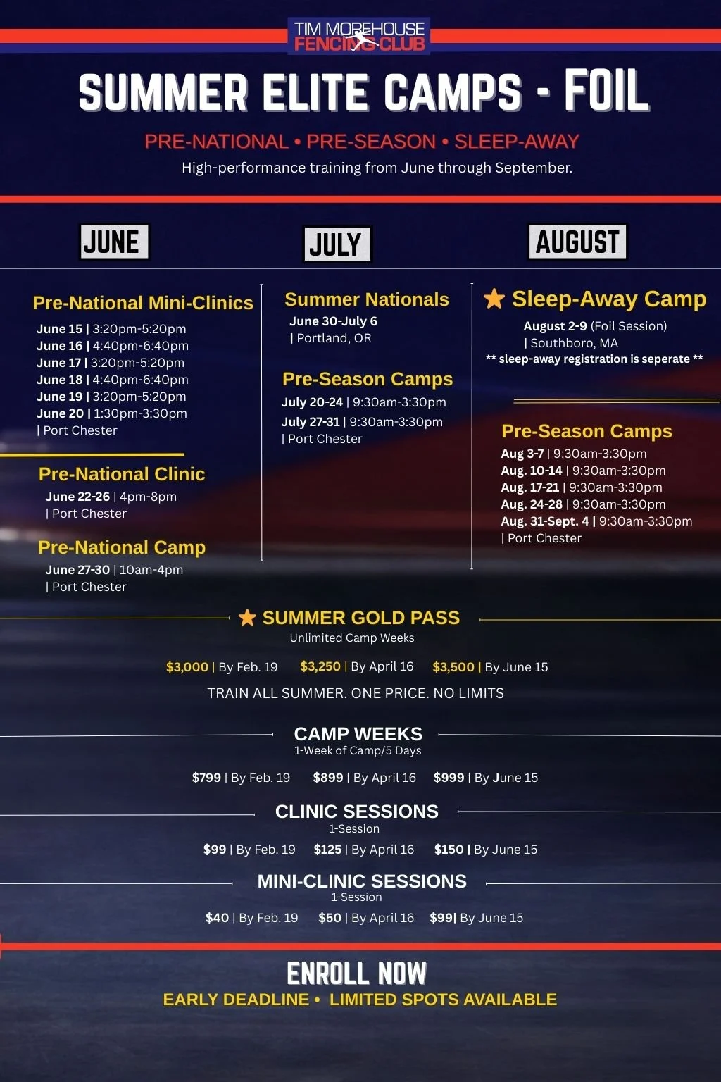 (FOIL) SUMMER ELITE CAMP SCHEDULE (2026)