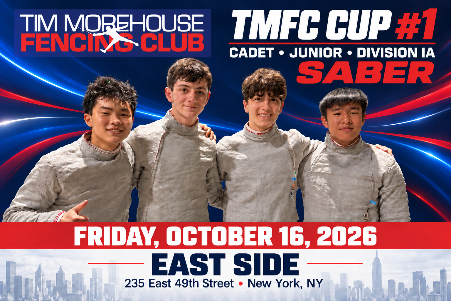 TMFC Cup #1 This Friday: Cadet, Junior &amp; Division IA Saber at East Side