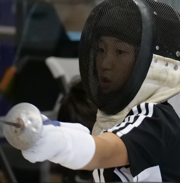 Fencers training technique and footwork