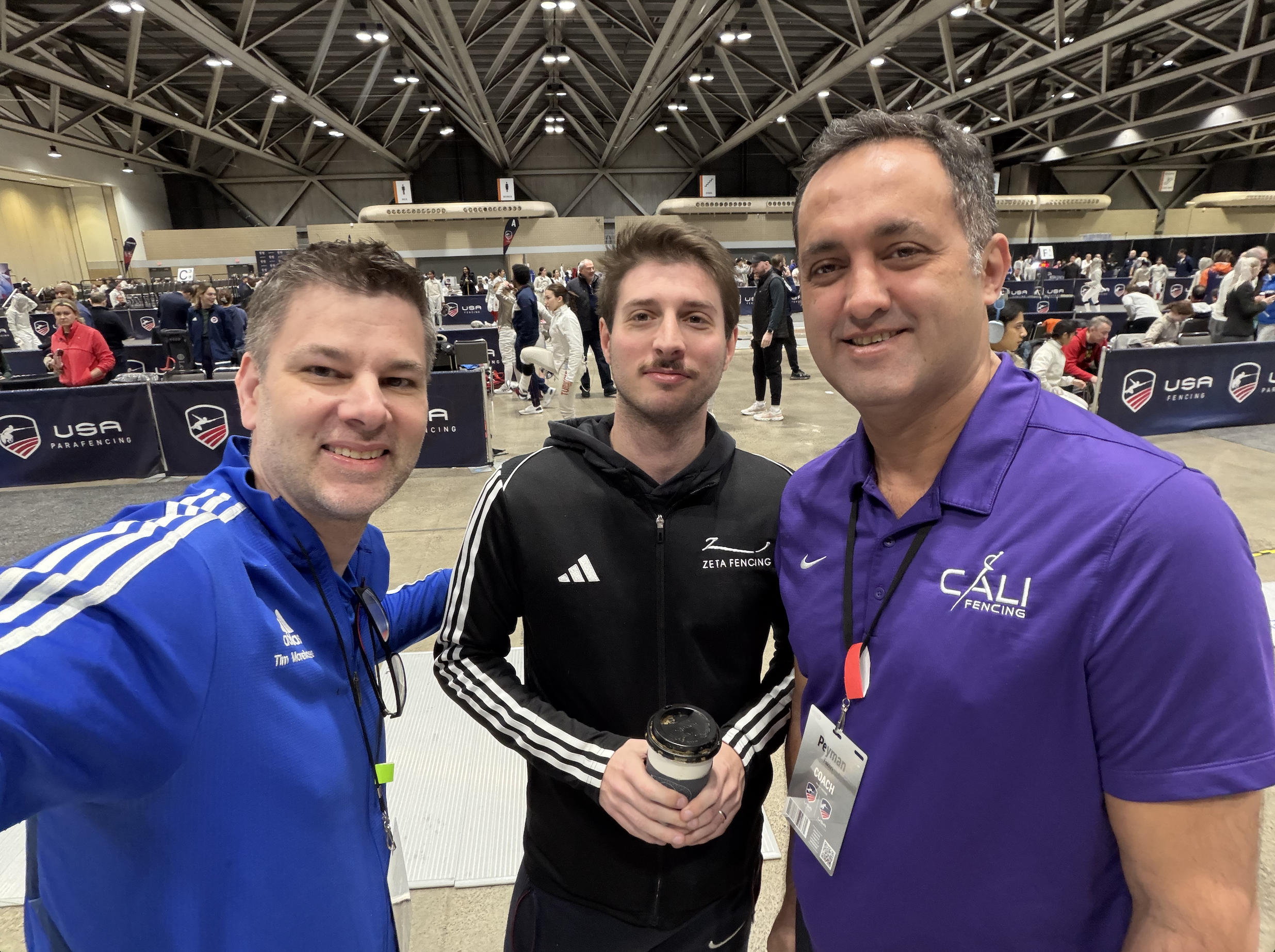 Coaches Eli Dershwitz (Zeta Fencing) & Peyman Fakhri (Cali Fencing) who will be coaching at Sleep-Away Camp This Summer