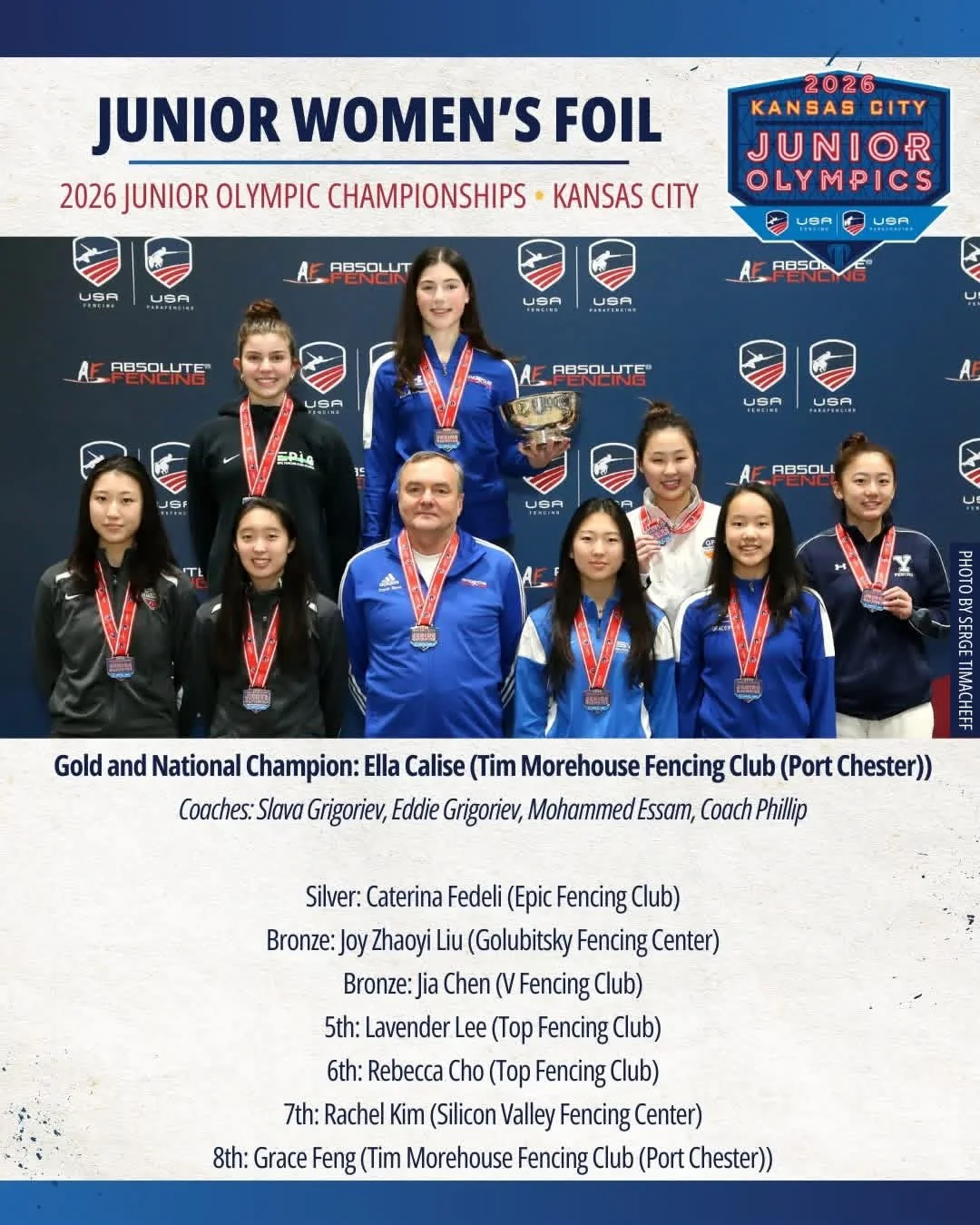Ela Callise on the podium at the 2026 Junior Olympics