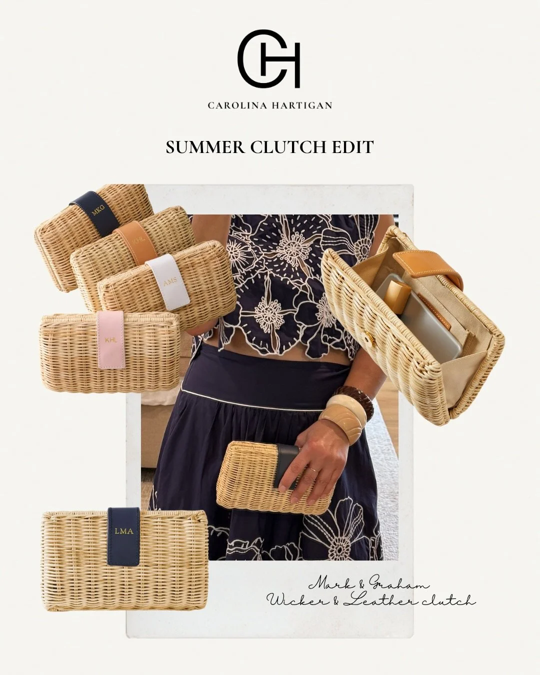 Summer clutch favorites 🤍

So many fun styles this season - from beaded to personalized wicker, with a handle or without. 

There&rsquo;s truly something for everyone.

Comment &ldquo;CLUTCH&rdquo; and I&rsquo;ll send you my top picks.

#style #summ