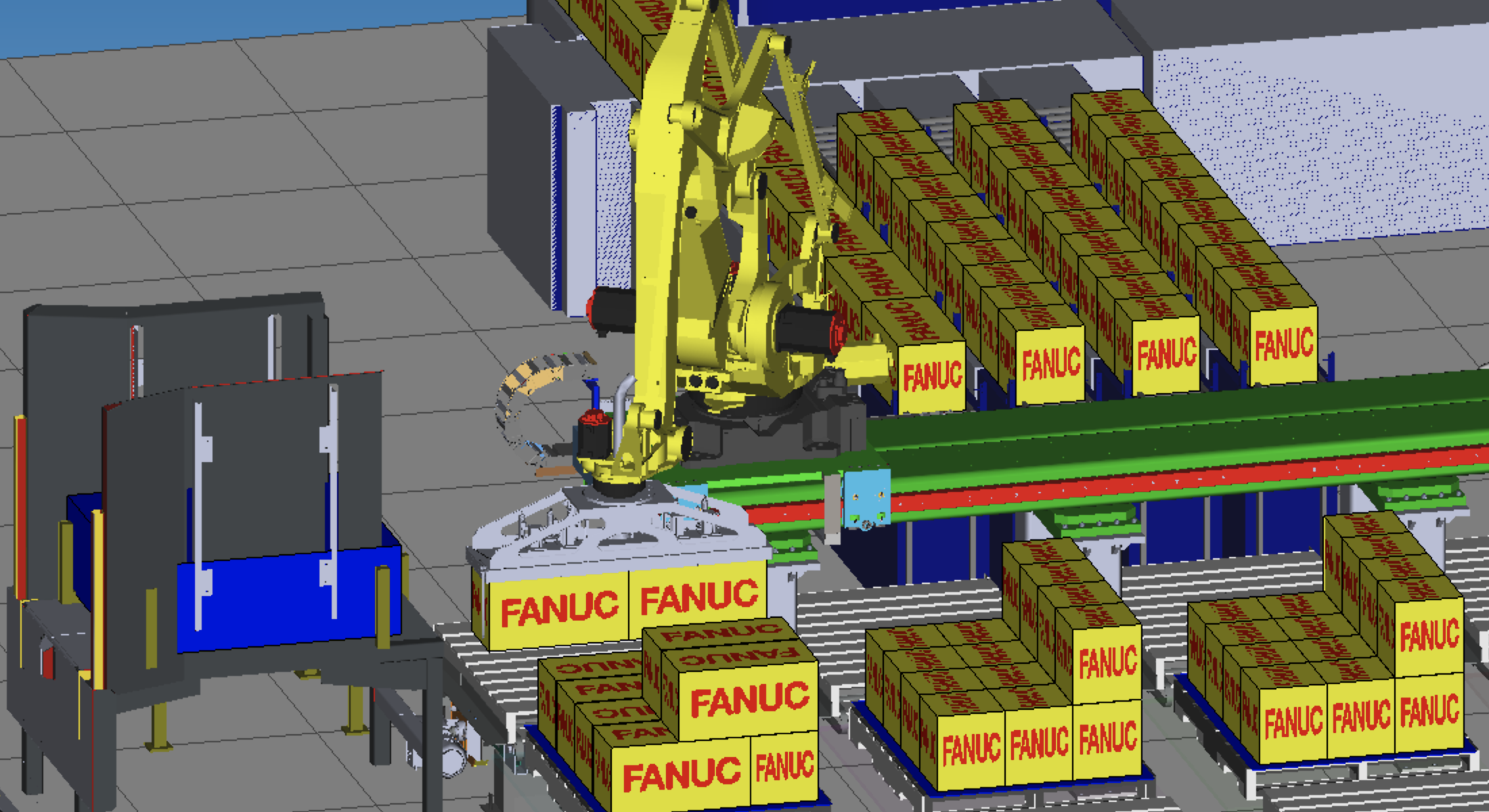 Roboguide Fanuc Simulation Palletizing Packaging Robot