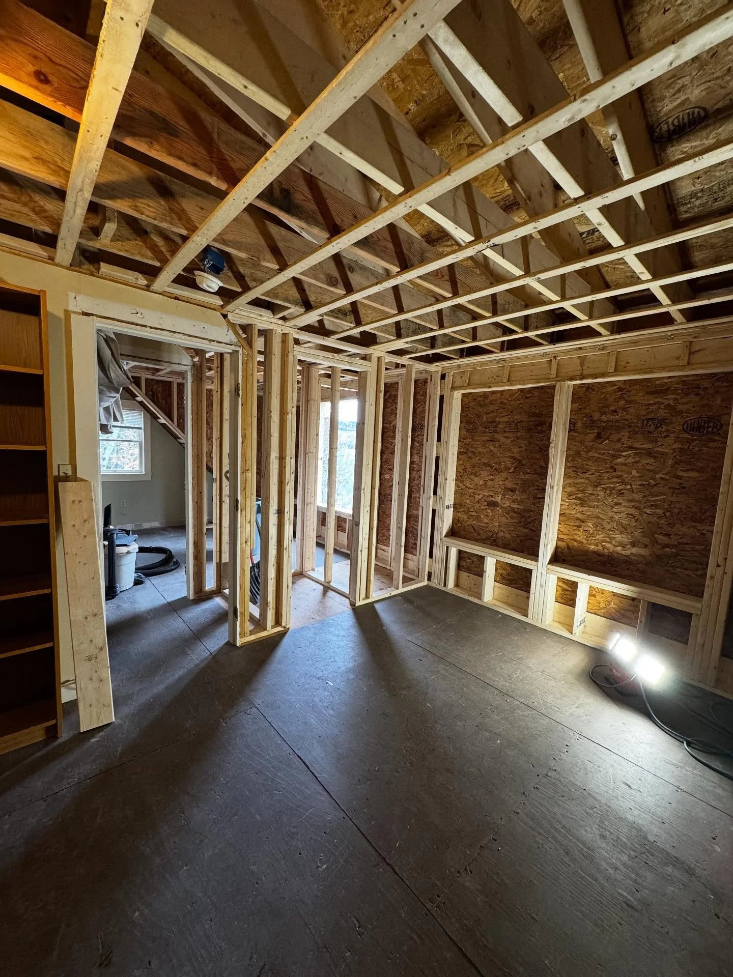 Phase One of this client&rsquo;s new second floor dormer. Two bedrooms are expanded and have lake views now 💥

🏷️ Rangeley Maine Building Construction Lake View Oquossoc