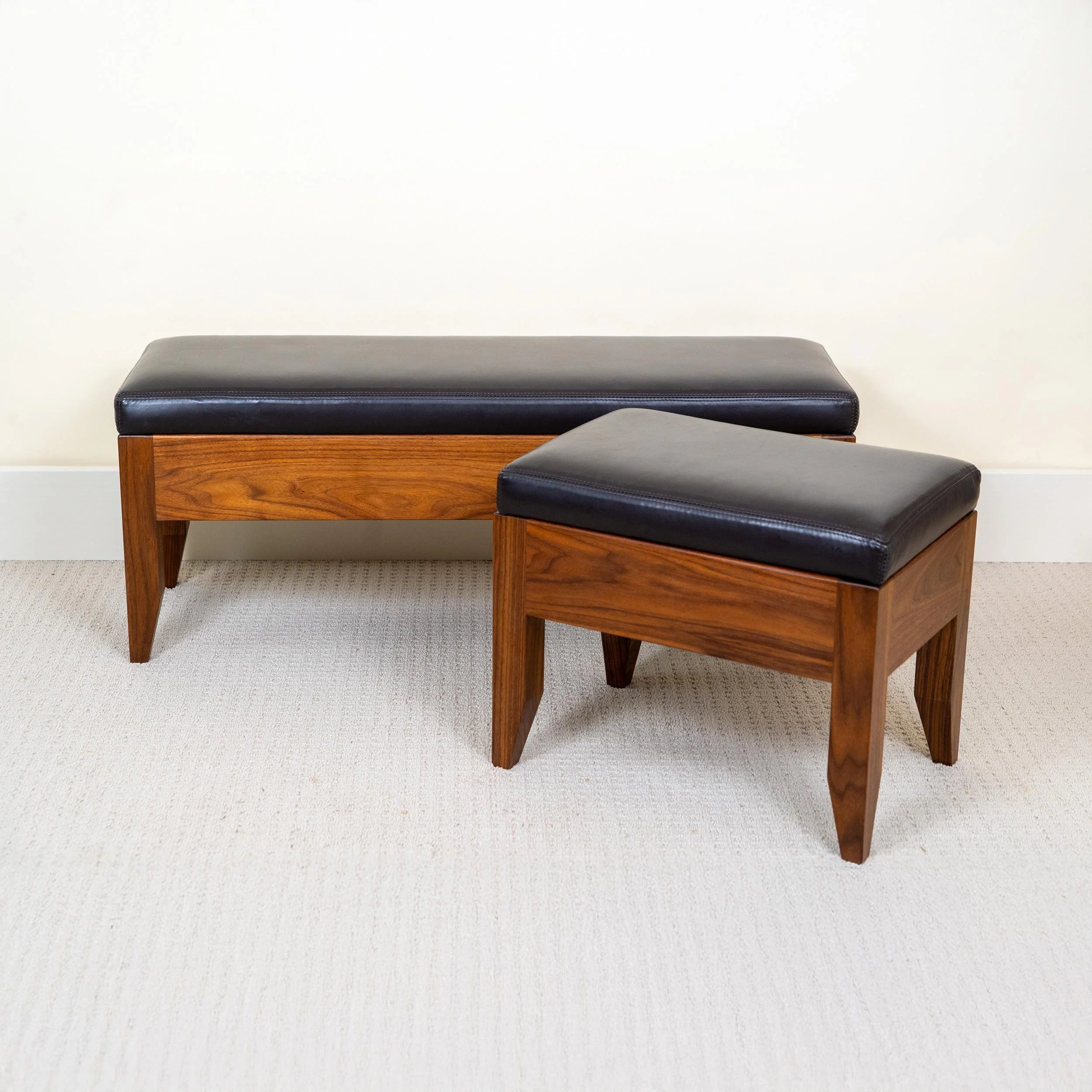 Upholstered footstools

Small 12” x 18” x 15” high, Large 12” x 37” x 15” high, upholstery not included, shown in walnut

$ 290.00 small cherry
$ 350.00 small walnut
$ 320.00 large cherry
$ 380.00 large walnut