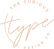 Stylized text reading 'The Curious Type Design Co' in elegant script and sans-serif fonts.