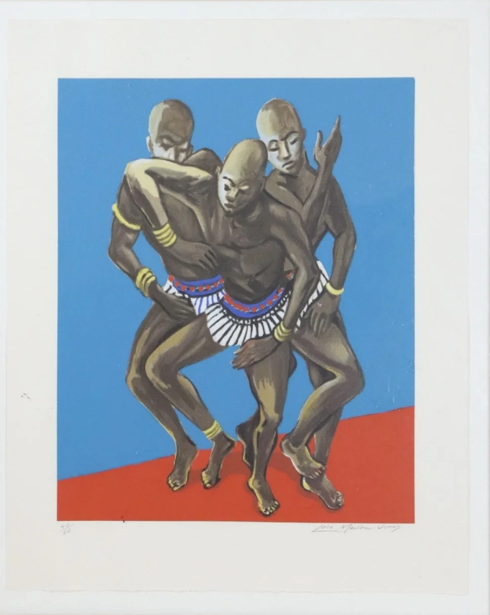 Jones,  Lois Mailous.
American ( 1905-1998).
African Dancers,
1996.
Color Silkscreen.
20  1/2  x  16  5/8 in.