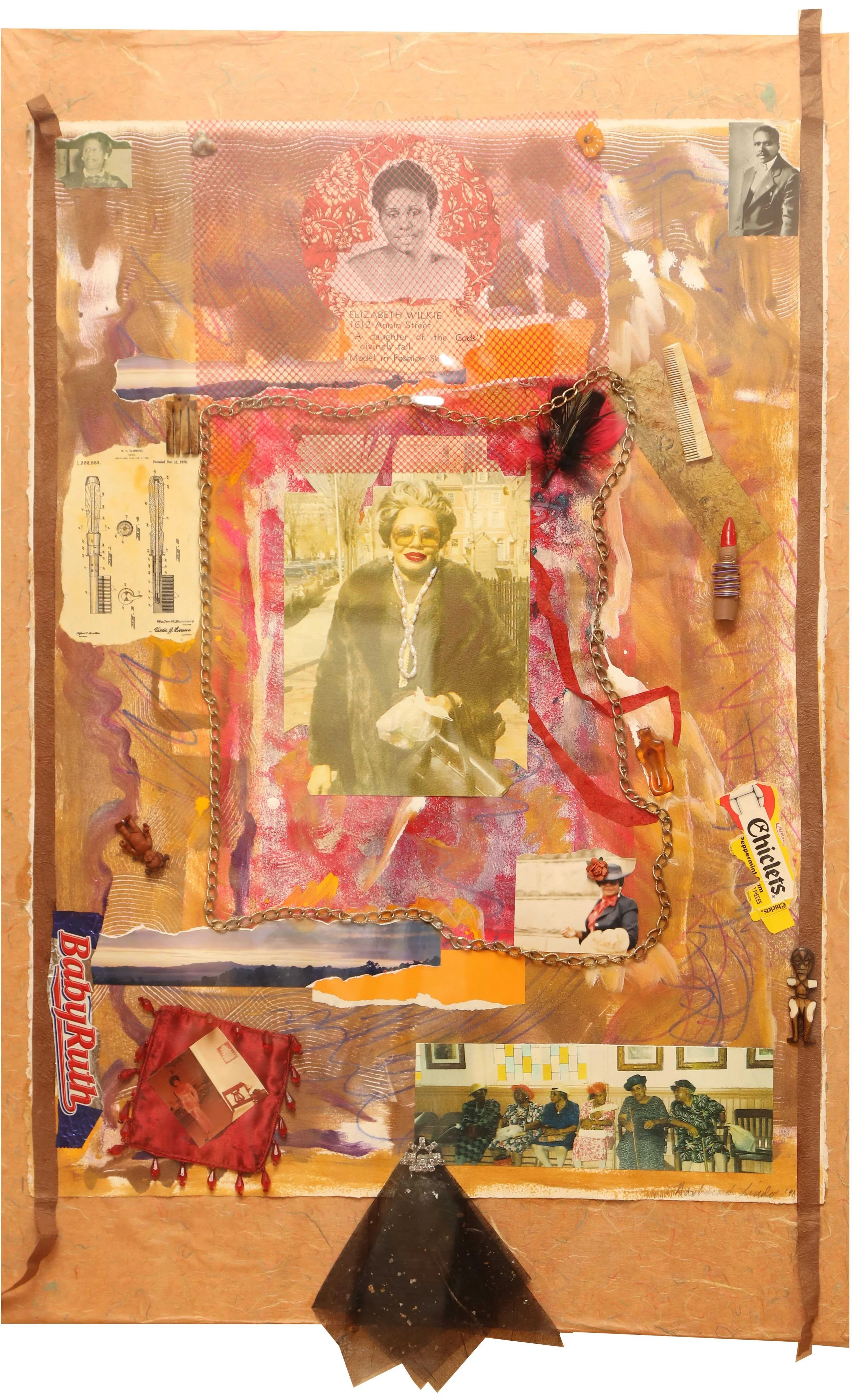 Lindo, Nashormeh.
African- American ( b. 1953).
UNTITLED,
1998.
Mixed media.
24"  x  36".