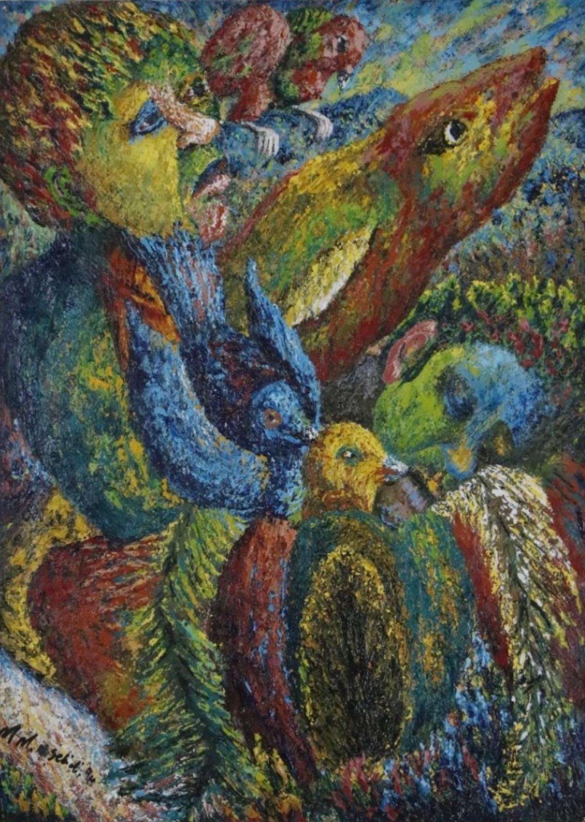 Sebidi, Mmankgabo Helen.
South African, b. 1943.
UNTITLED,
1994.
Oil on paper.
29 1/2"  x  22".