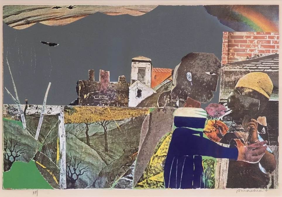 Bearden, Romare.
American (b. 1911- d. 1988).
Carolina Memory (Tidings),
c.1970.
Color Lithograph.
16 x 24 / Edition of 125.