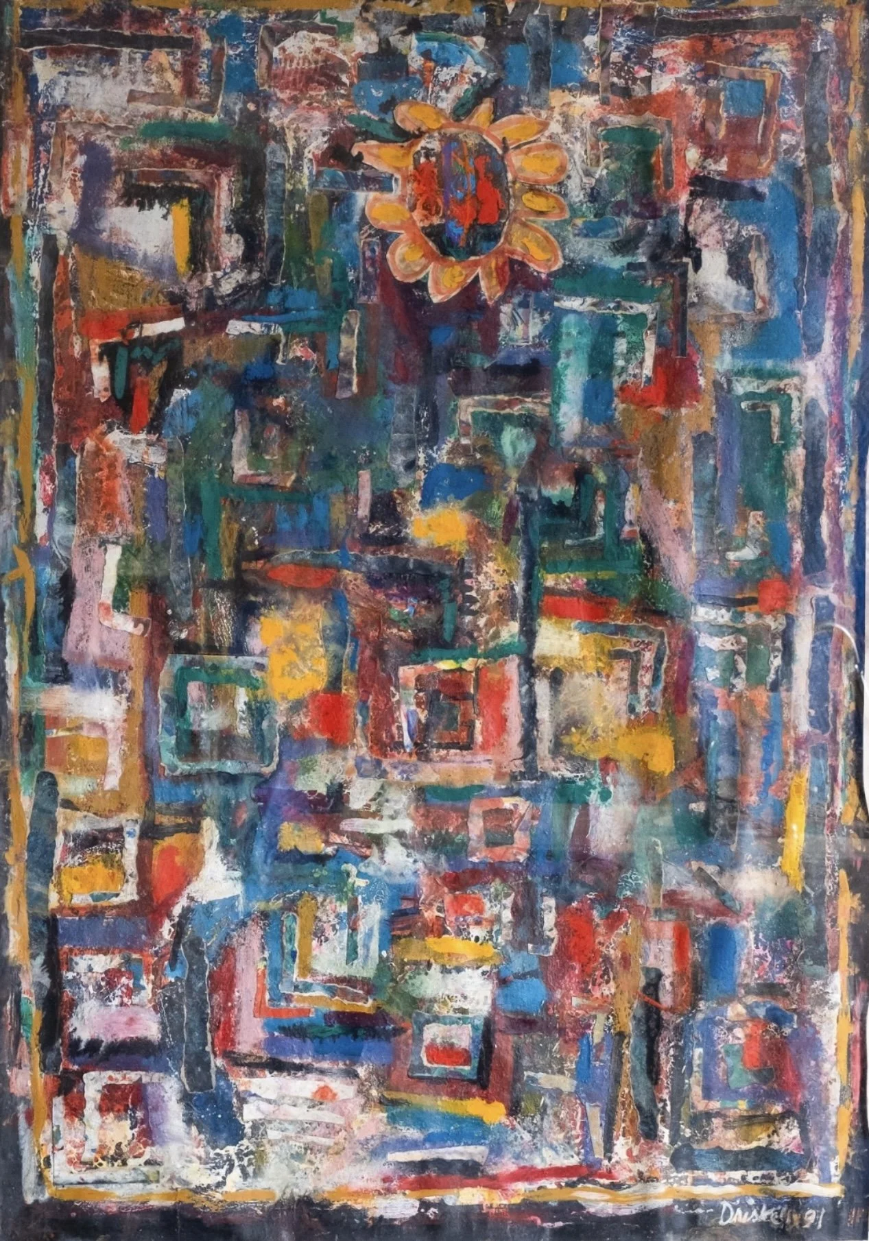 Driskell, David.
American ( 1931-2020).
In Search of My Mother's Art,
1991.
Oil on Canvas.
12" x 9".