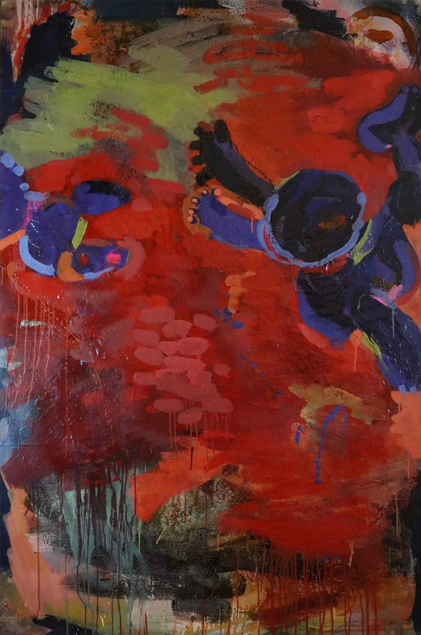 Ranee, Erika Cosby.
African American ( b. 1965).
Not Their Time,
1994.
Acrylic and shellac on canvas.
72" x 48".