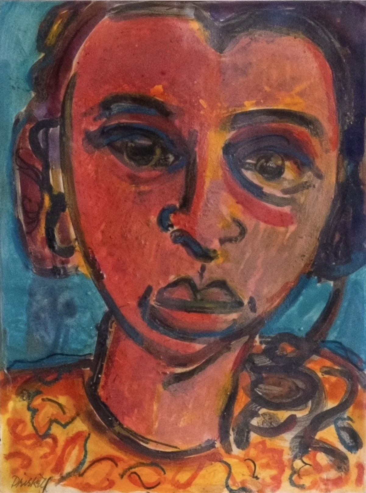 Driskell, David.
American ( 1931-2020).
Thelma,
1985.
Watercolor and pencil on paper.
12" x 9".