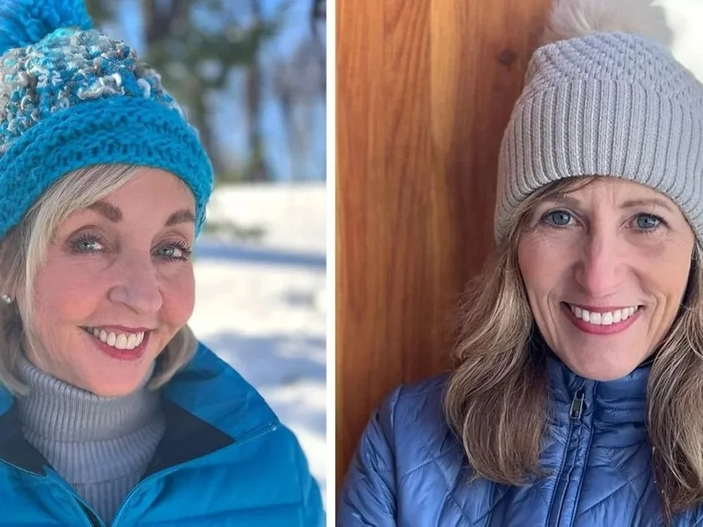 Barbara and Janell in their winter outfits