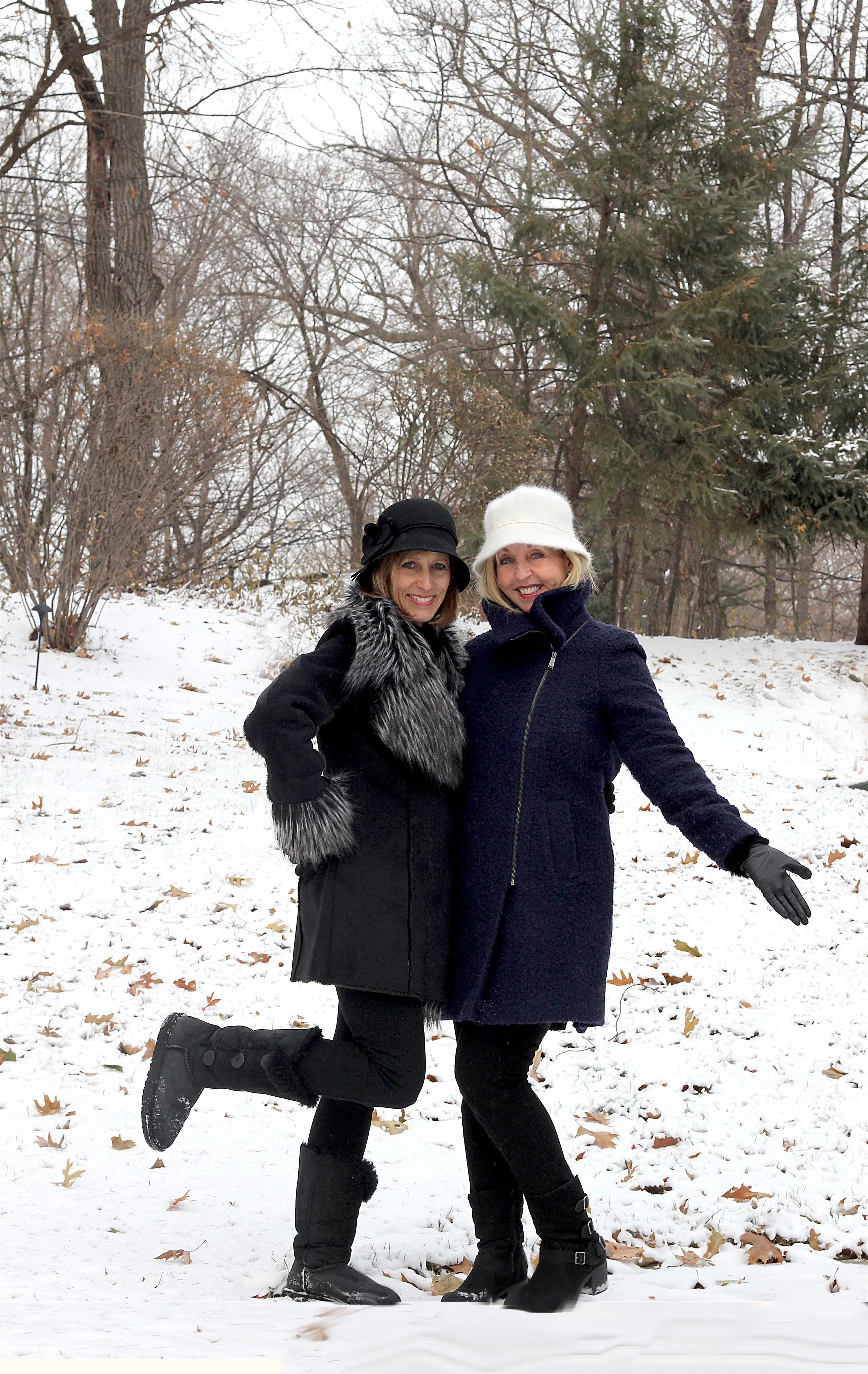 Janell and Barbara outdoors in the snow
