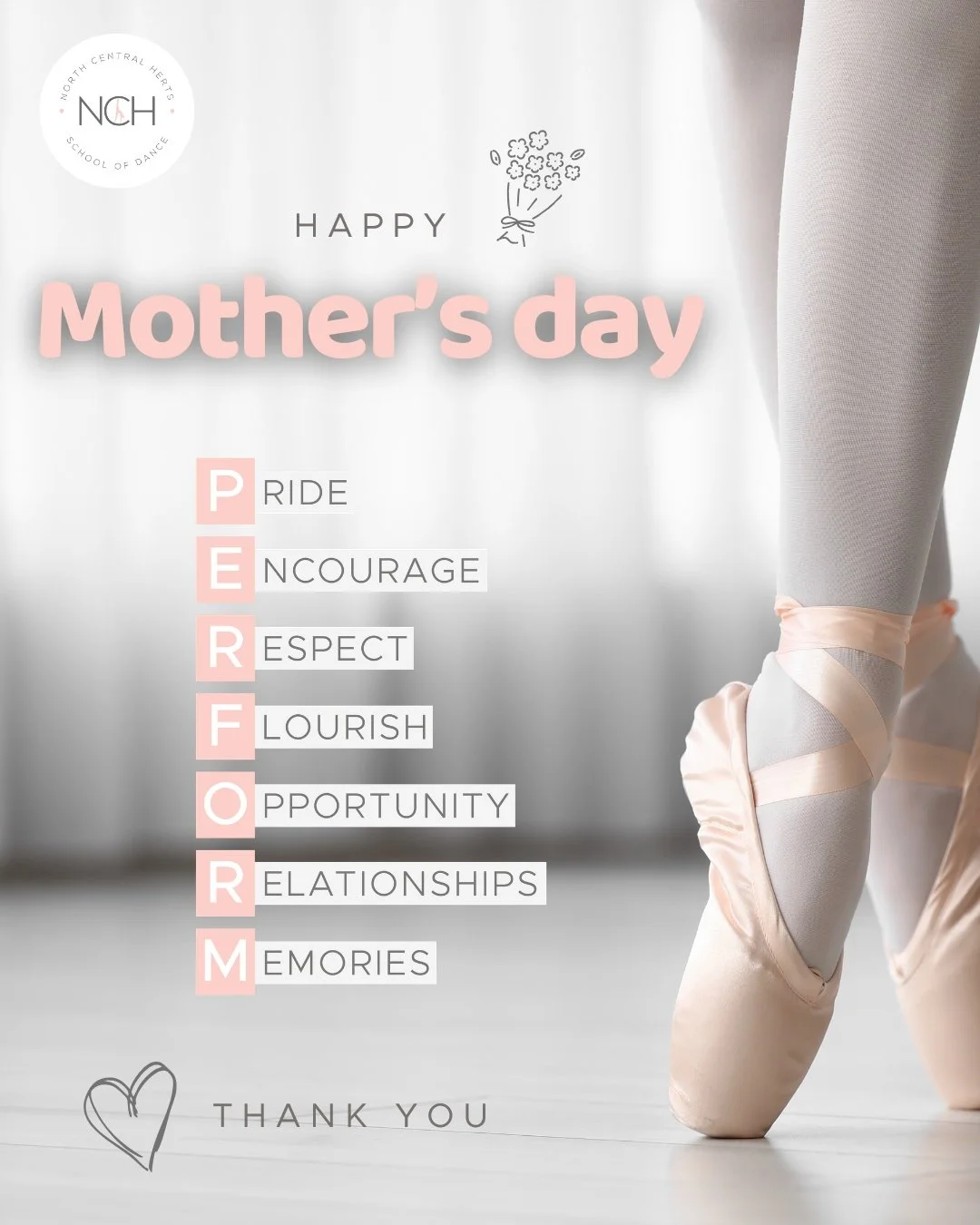 Happy Mother&rsquo;s Day to the incredible dance mums who make it all happen!💐

The ones behind every bun, costume, and car ride. We couldn&rsquo;t do it without you! We hope you have a lovely day🩷✨

#nchschoolofdance #hertfordshiredanceschools #he