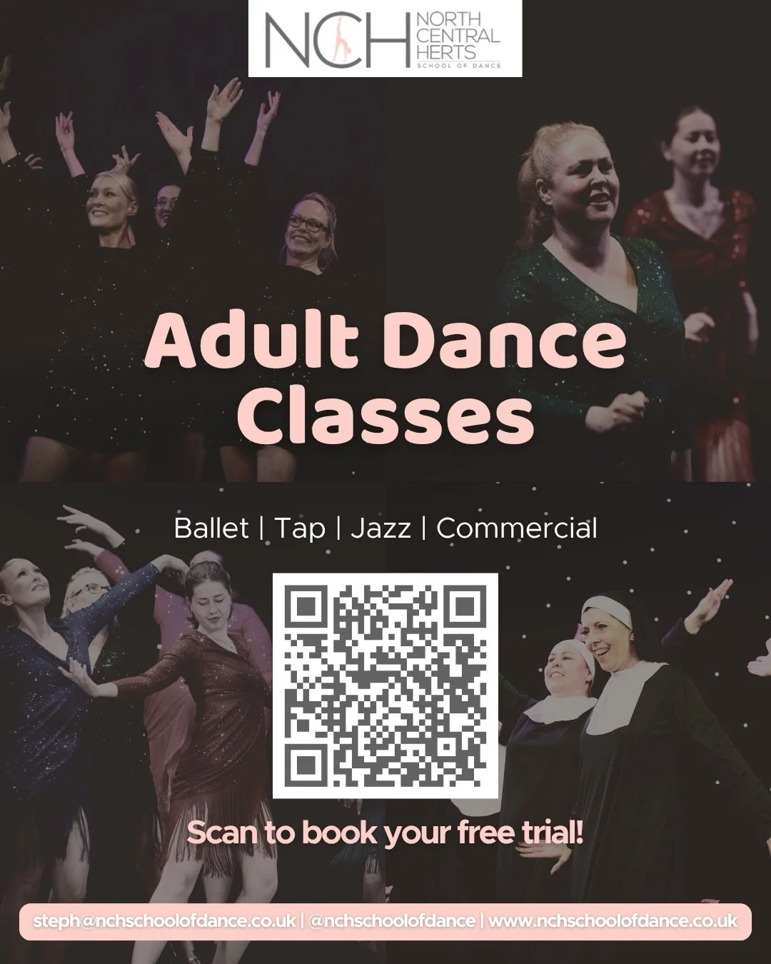 Adults - this ones for you!🩷

Looking for a fun way to stay fit, learn a new skill, and meet new people? 💃✨

Our adult classes in Welwyn every Wednesday evening are the perfect mix of fitness, friendships, and feel-good movement. Whether you want t