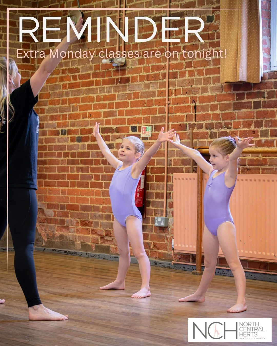 Reminder that classes are on tonight as normal to make up for the bank holiday🩷

From tomorrow we will be closed for the half term, returning Monday 1st June.

Have a lovely break✨

#nchschoolofdance #hertfordshiredanceschools #hertfordshiredancecla