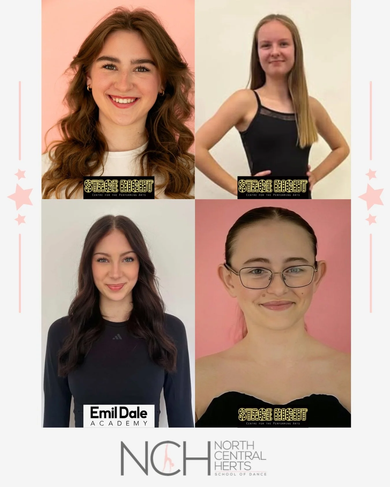 Next, we&rsquo;re celebrating four of our incredibly talented students who are taking the next exciting step in their journey and heading to performing arts sixth-form colleges to further their training! 🩷

⭐️ Tilly &ndash; @stagerightcollege
⭐️ Esm