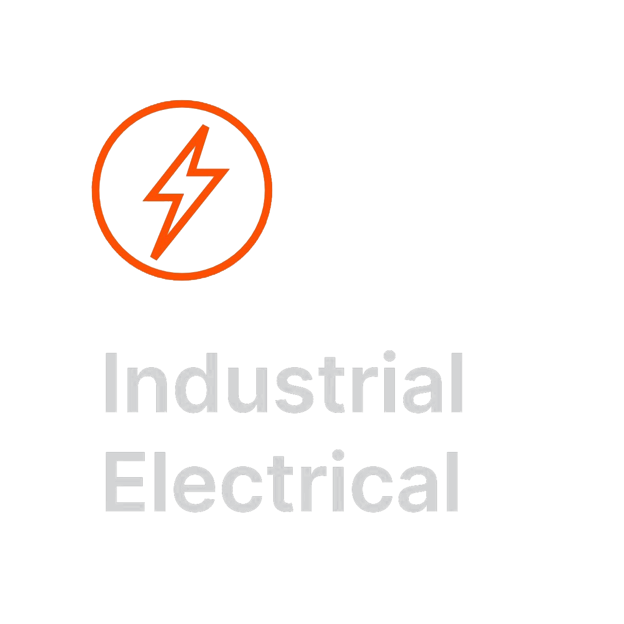 Sign with a red lightning bolt icon and the words 'Industrial Electrical' in large gray text.