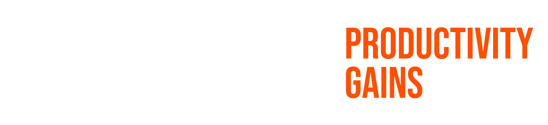Text graphic saying 'ACTUALIZE PRODUCTIVITY GAINS' with 'ACTUALIZE' in large white letters and 'PRODUCTIVITY GAINS' in smaller orange letters.