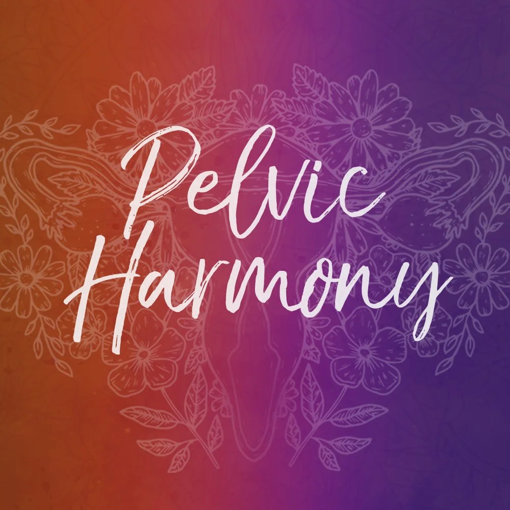 Gradient background with floral and butterfly line art and the text "Relic Harmony" in white cursive font.