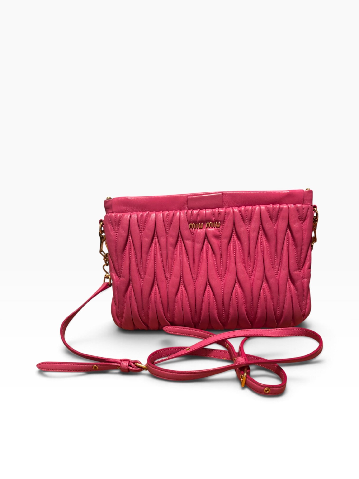 Miu Miu Matelasse Nappa Leather Crossbody Clutch Bag