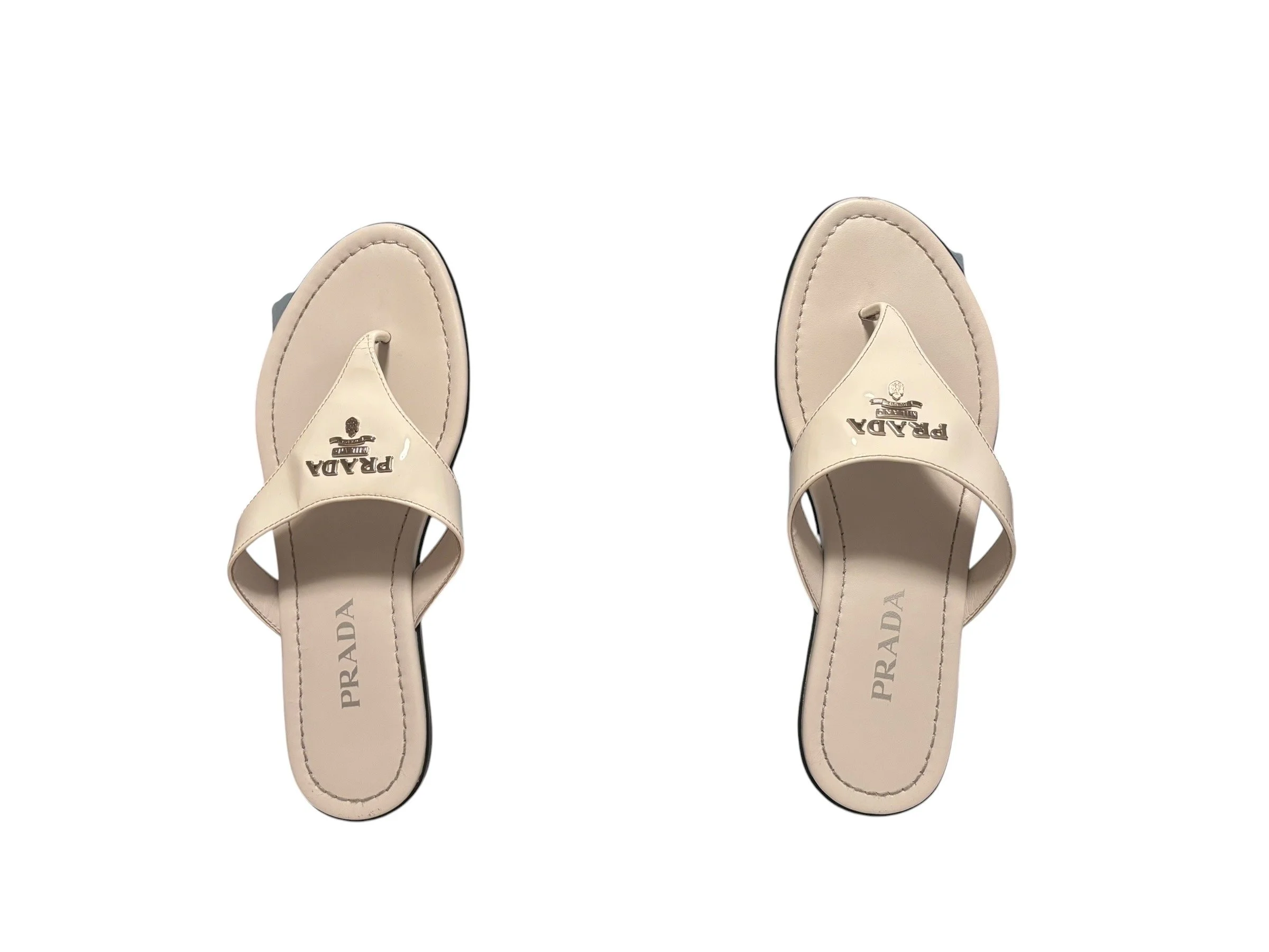 Prada Leather Signature Sandals