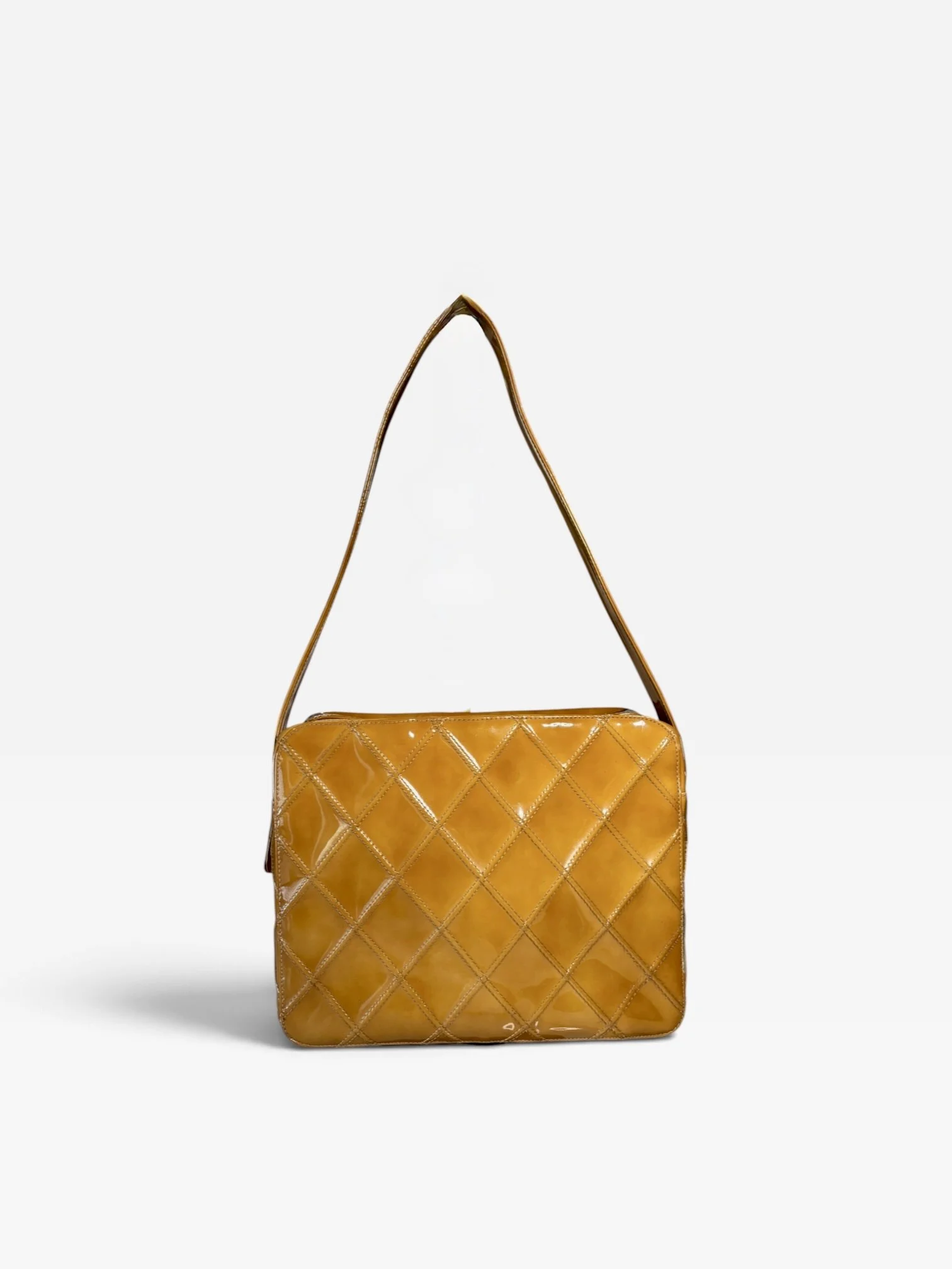 Chanel Patent Leather Diamond Stitch Camera Bag
