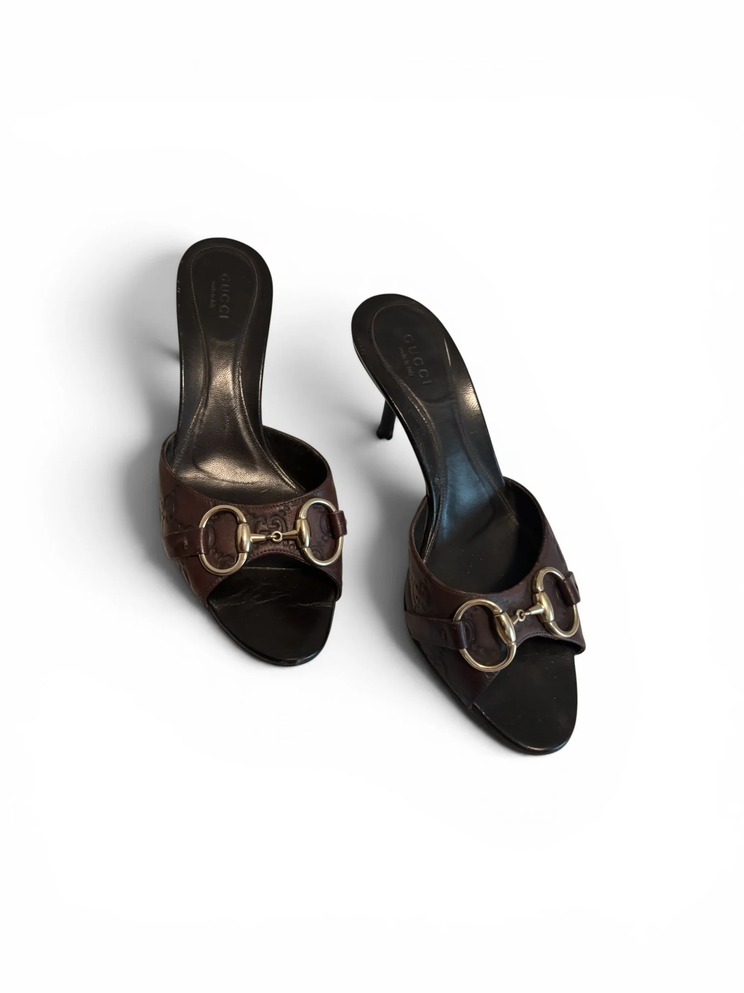Gucci Guccissima Horsebit Leather Mules