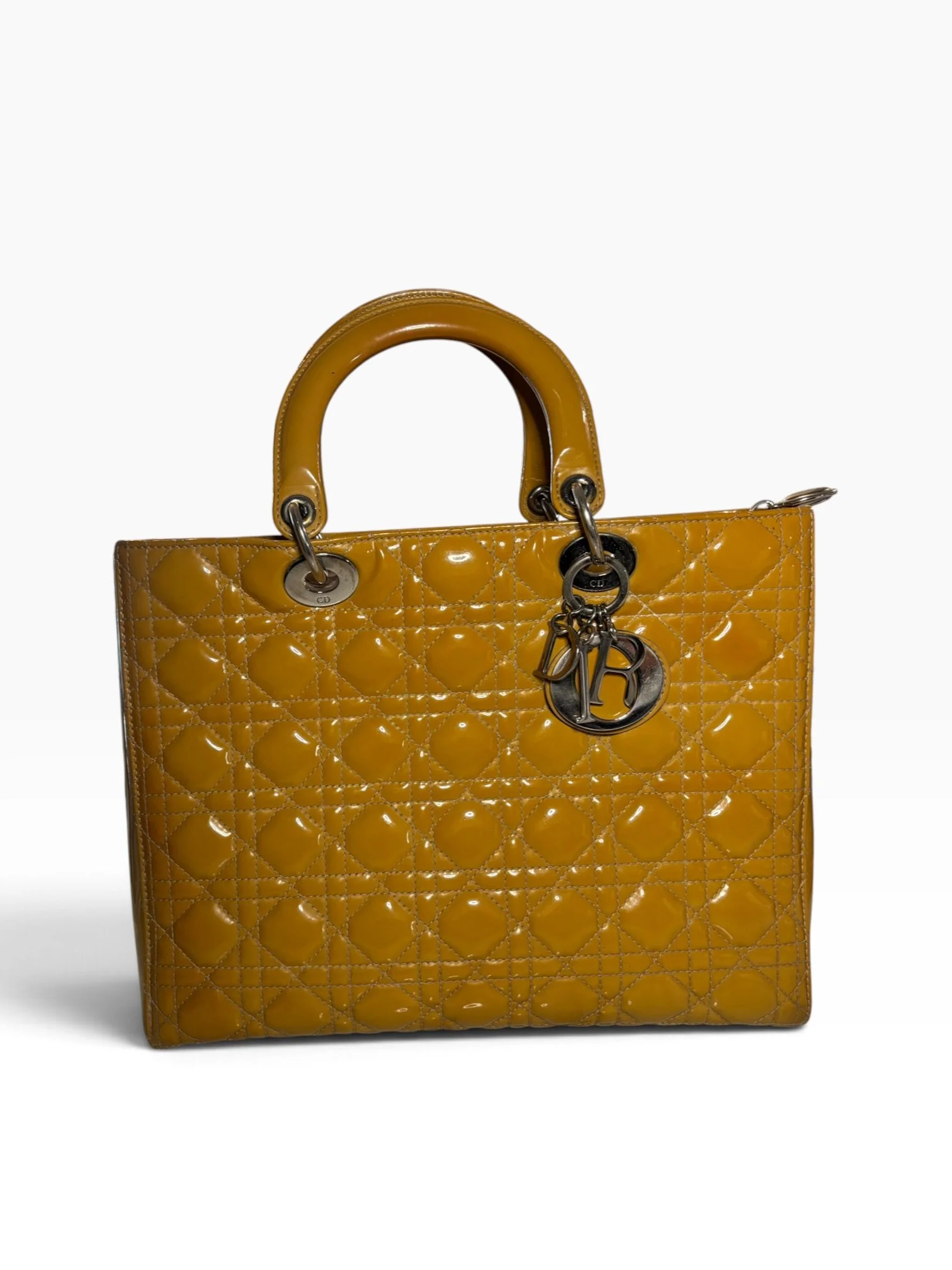 Christian Dior Patent Leather Lady Dior Cannage Bag