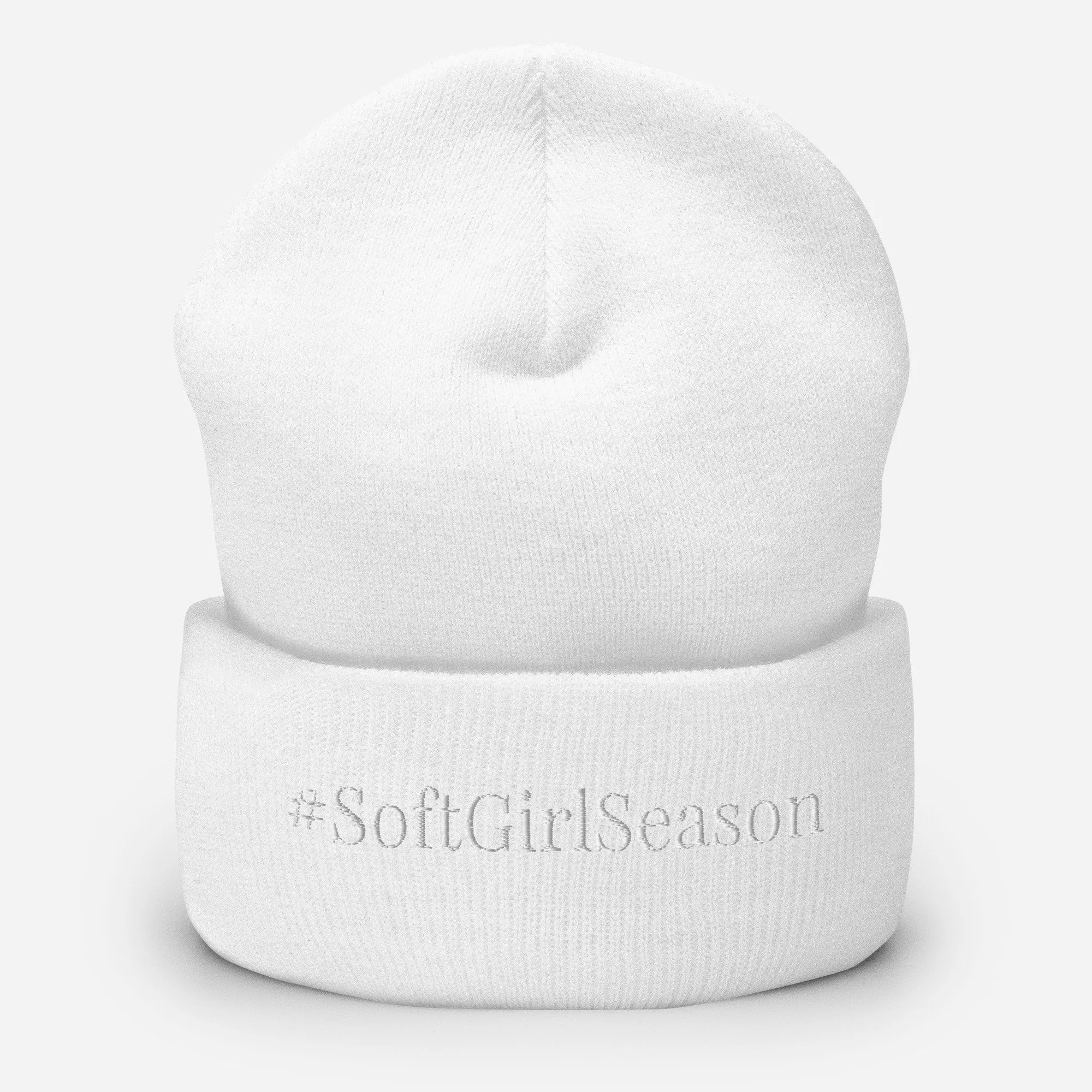 White on White Winter Cuffed Beanie--Holiday Collection