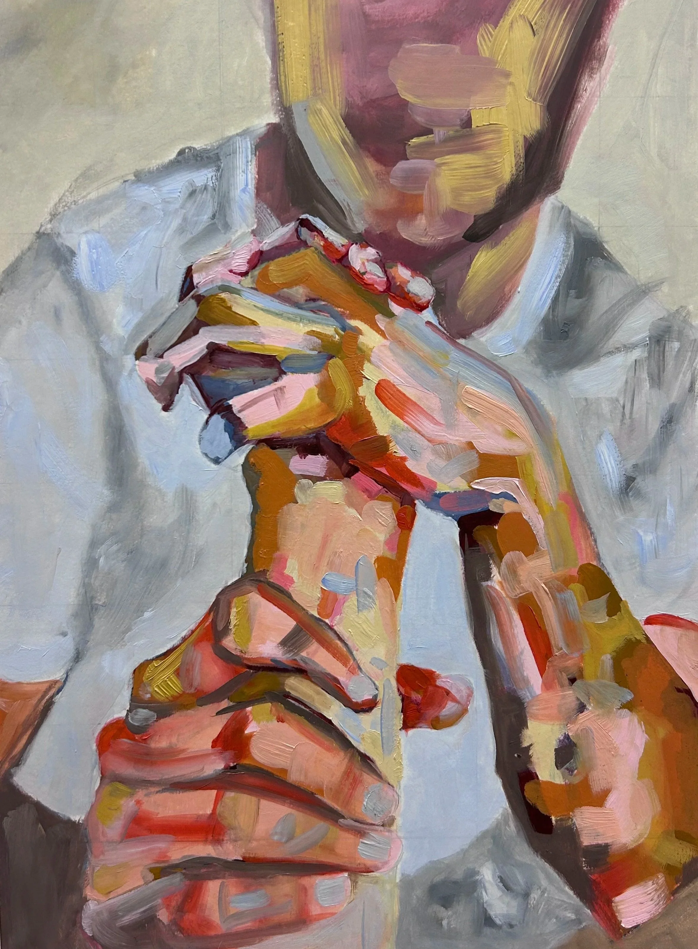 'Lost moment', 2024, oil on cartridge paper, 30x42cm