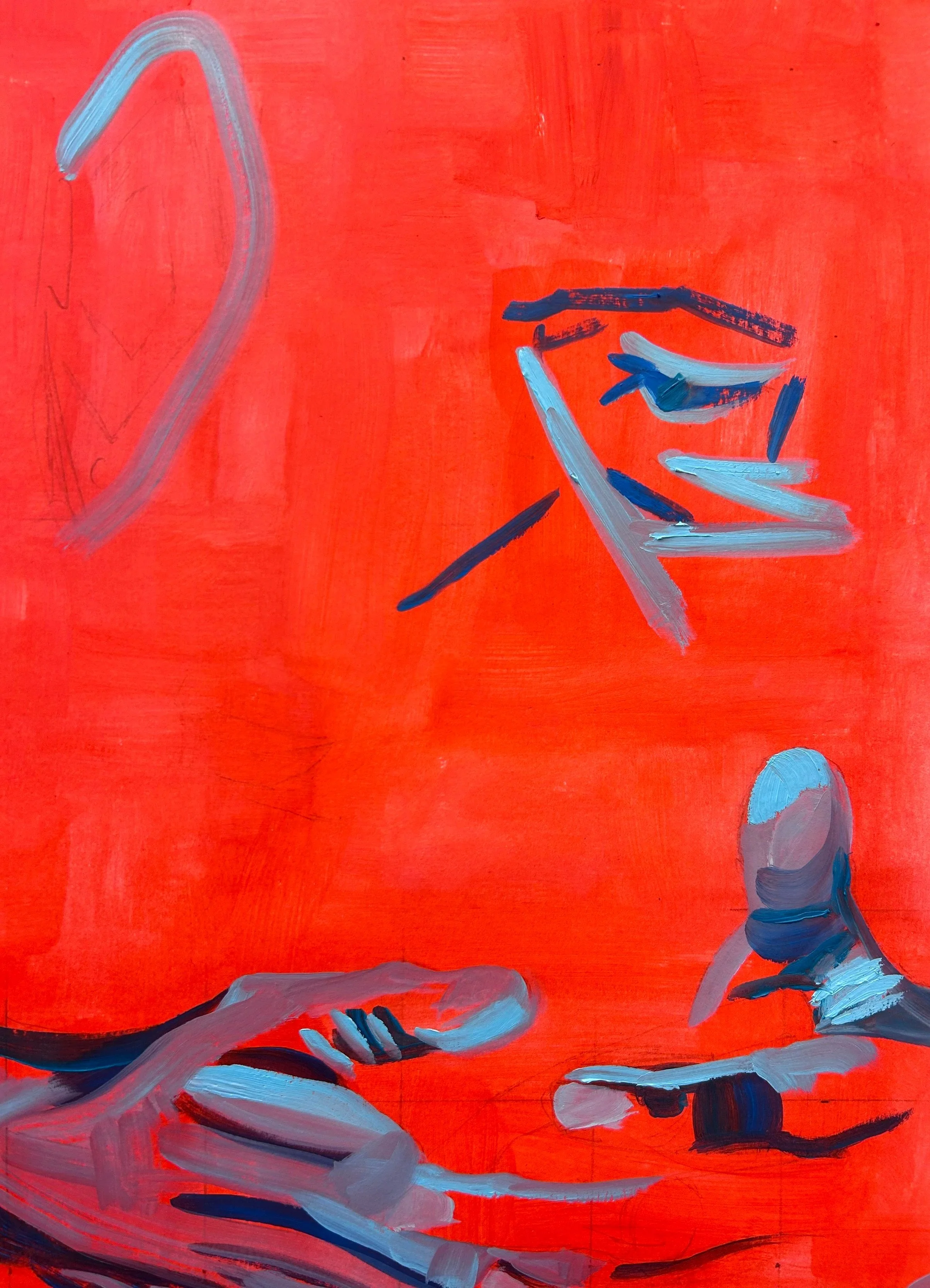 'Pieces', 2024, oil on cartridge paper, 30x42cm